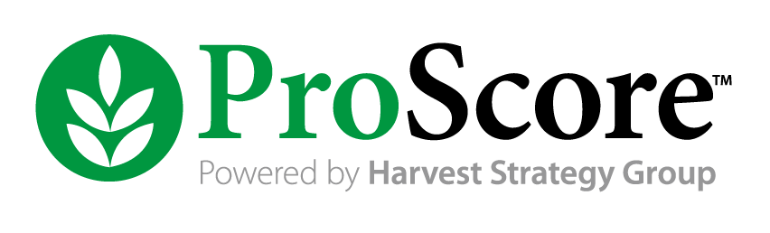 Pro logo with a green leaf icon and text 'Pro powered by Harvest Strategy Group'