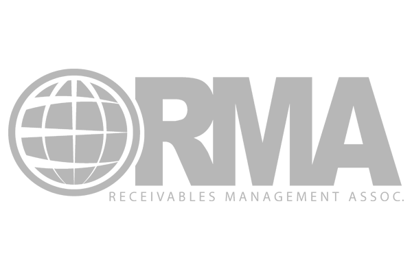 Logo for Receivables Management Association, featuring a globe icon and the acronym RMA in large letters.