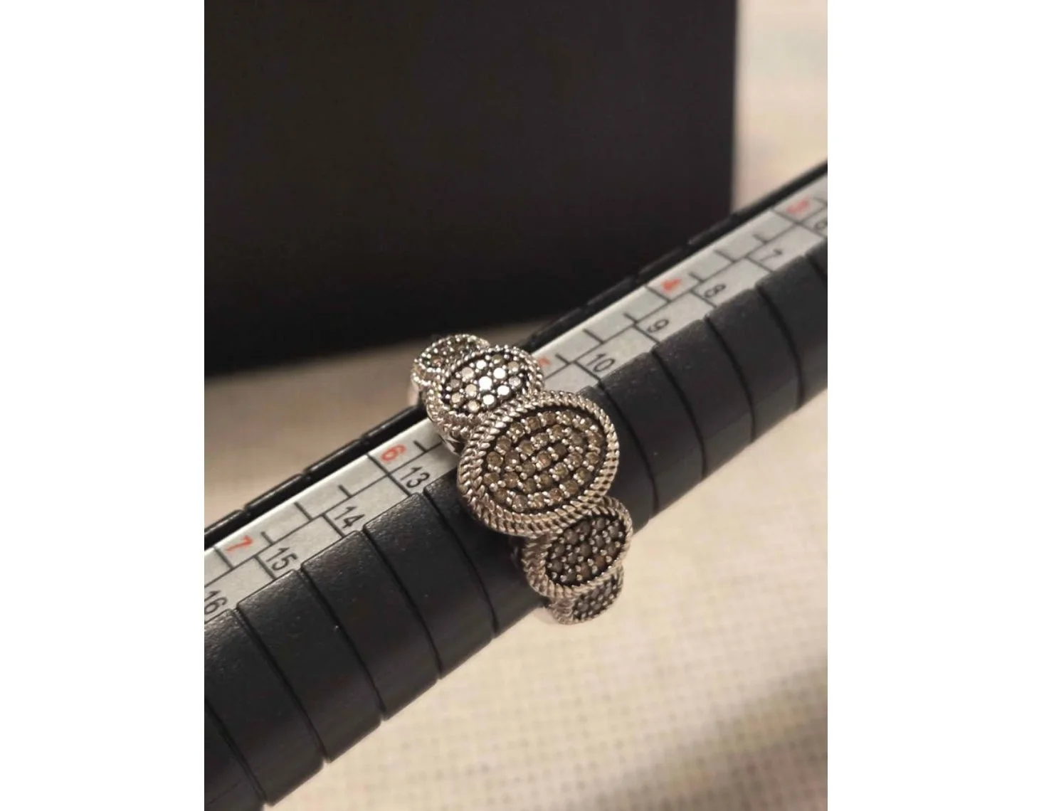 Pave champagne diamond ring