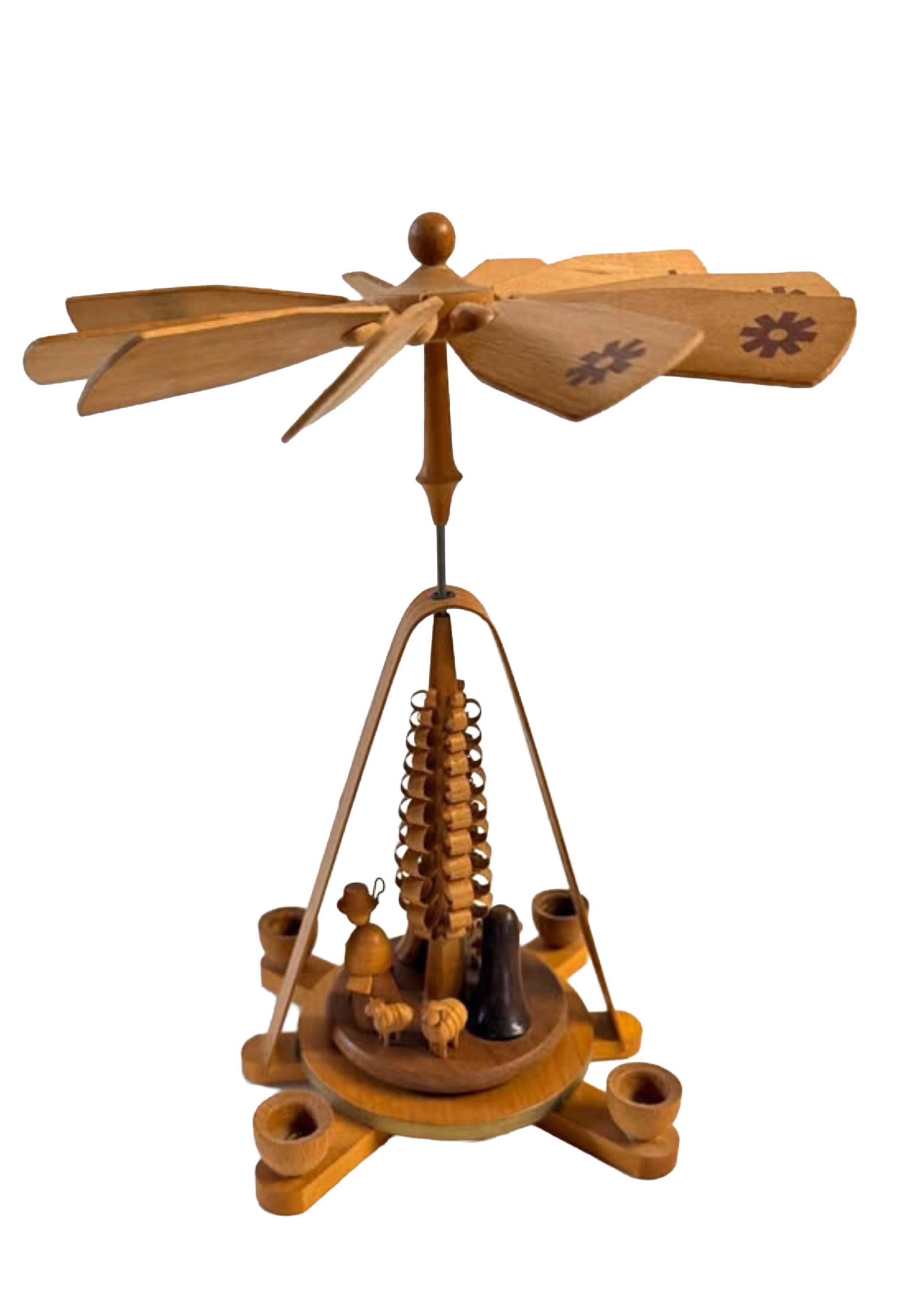 Vintage German Carousel Spinning Christmas Angel Pyramid Nativity