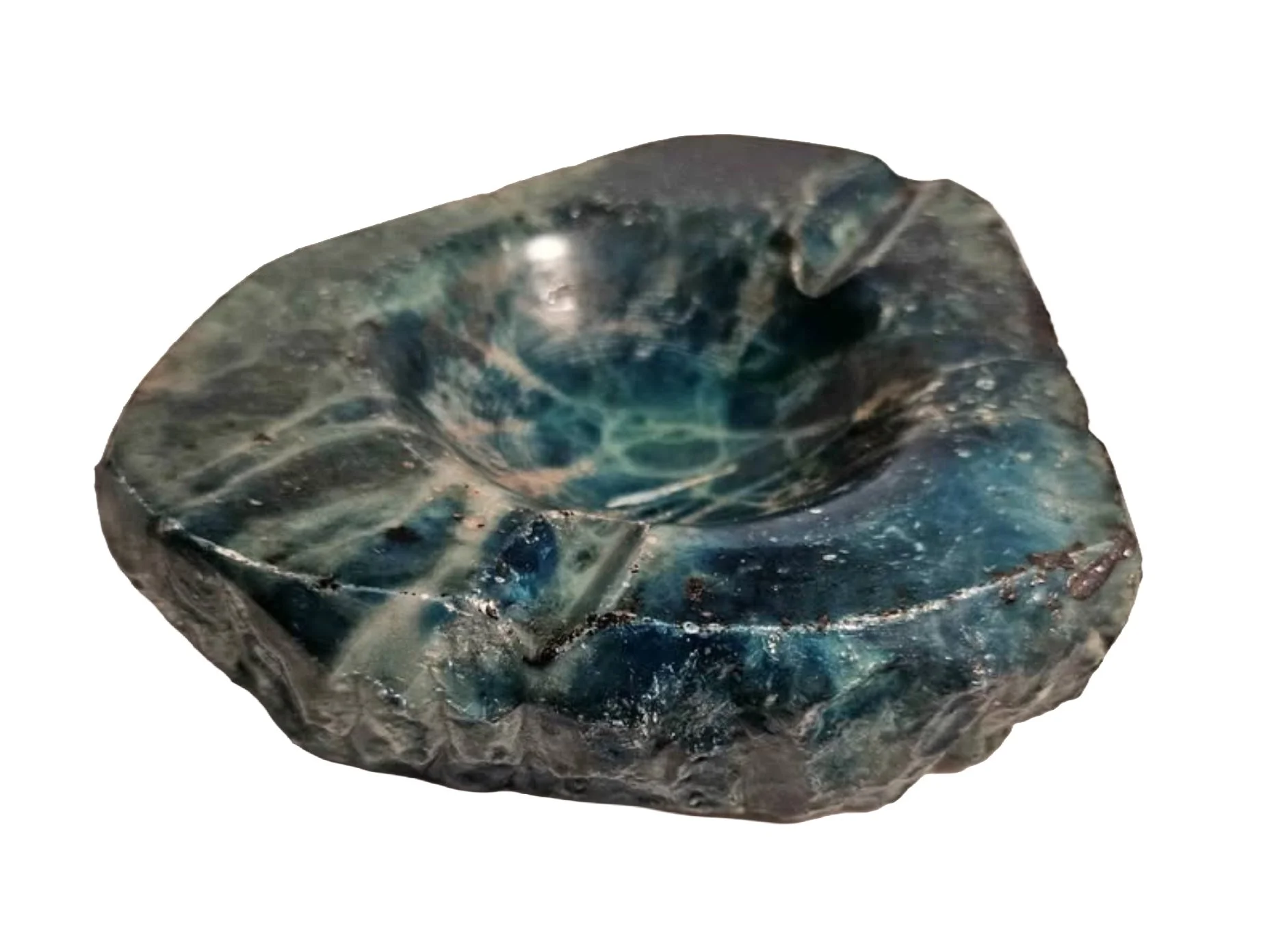 Stone and glass ash tray