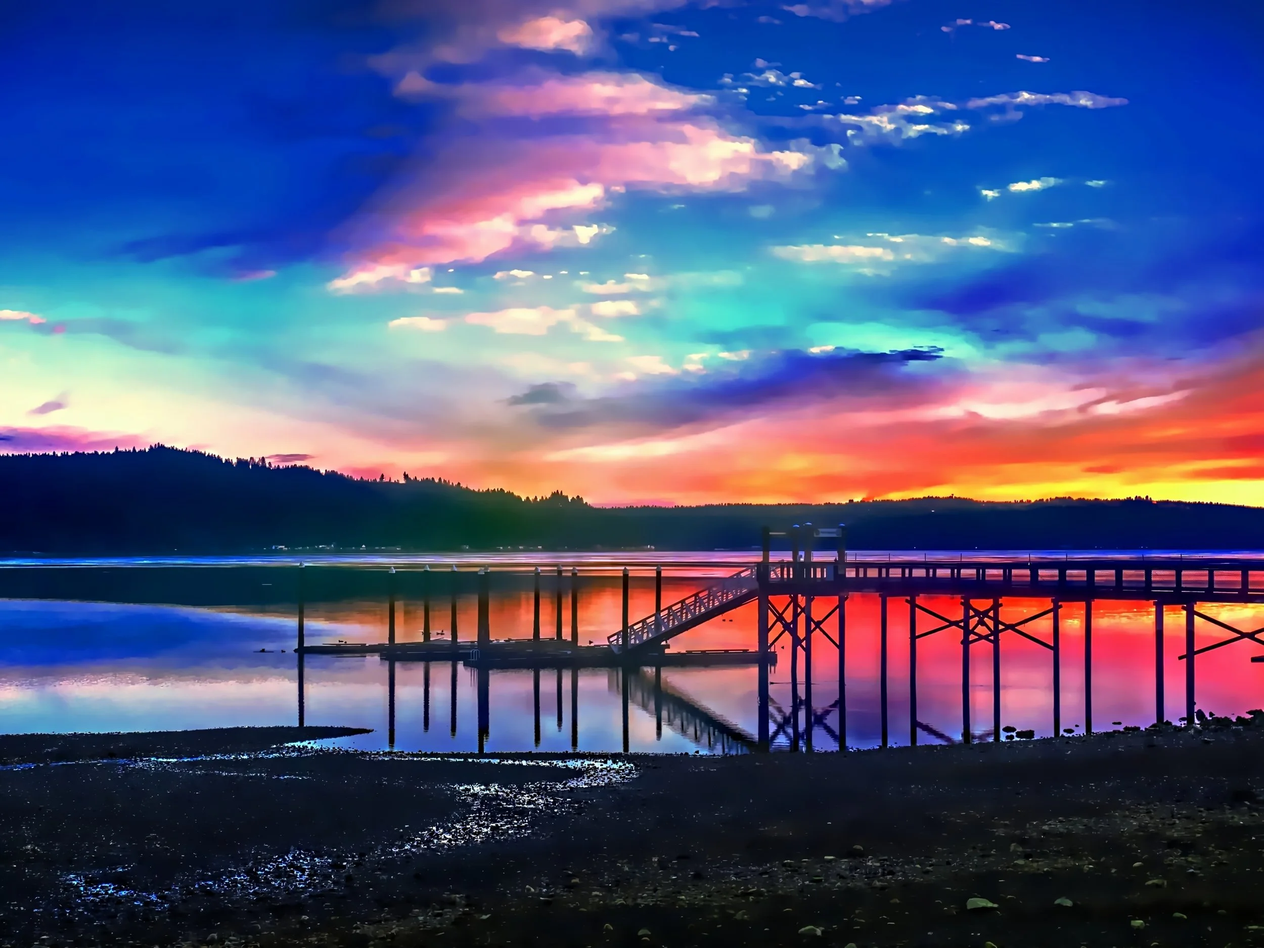 Hoodsport Dock Sunset