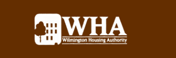 Wilmington Housing Authority logo with brown background and white text