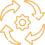 Recycling symbol with arrows forming a circle