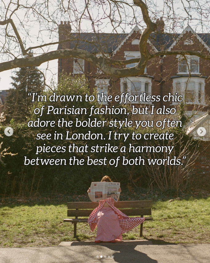 Editorial fashion campaign quote graphic about Parisian and London style influence