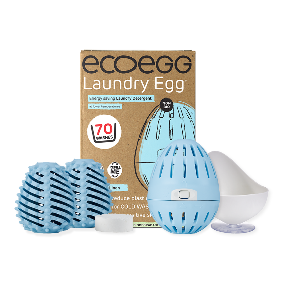 Ecoegg eco friendly laundry campaign lookbook featuring product packaging and lifestyle photography