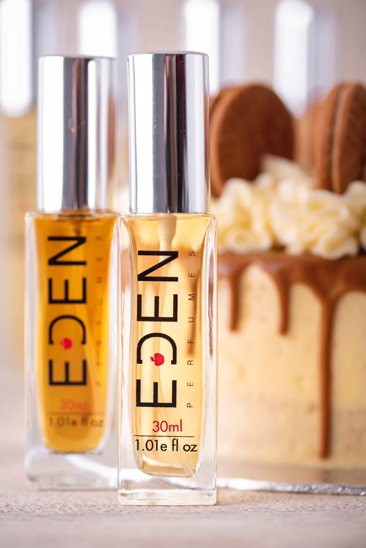 Eden Perfumes brand campaign lookbook featuring cruelty free fragrance bottles and botanical lifestyle photography