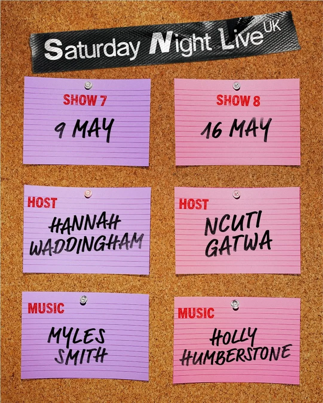 Hannah Waddingham and Ncuti Gatwa to host SNL UK.