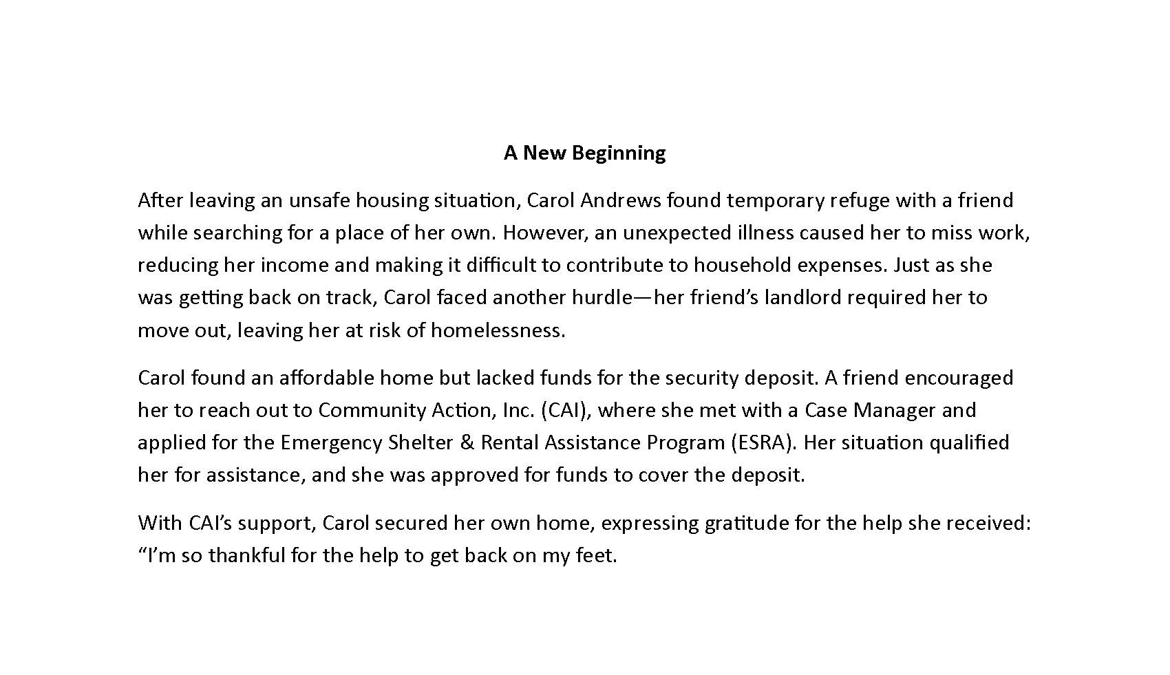 A New Beginning