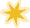 Stylized yellow star with a beige outline.