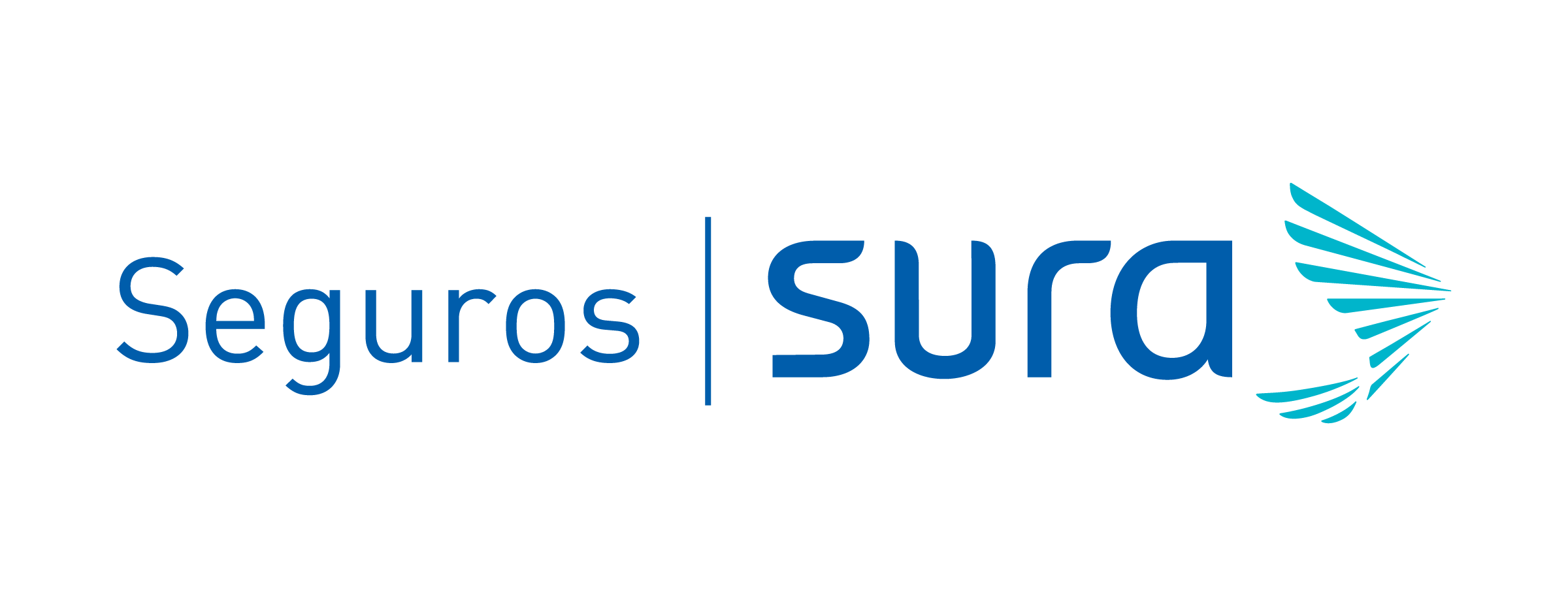 Logotipo de Seguros Sur con texto en azul y un diseño en forma de abanico azul claro a la derecha.