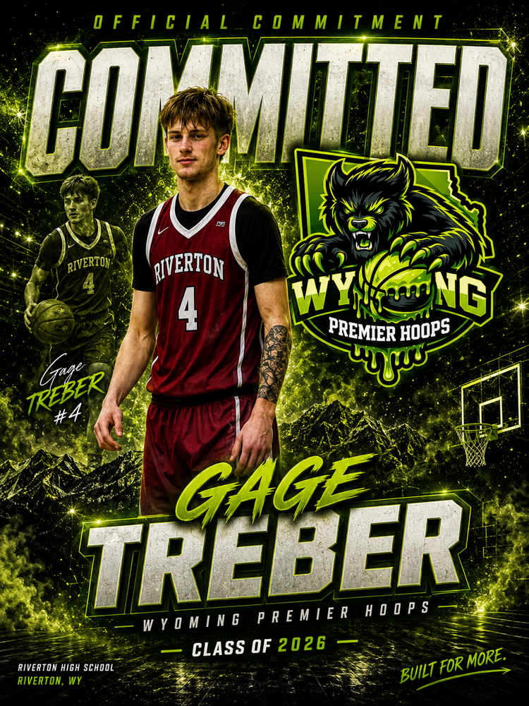 Gage Treber, number 4, Wyoming Premier Hoops 18U Select player