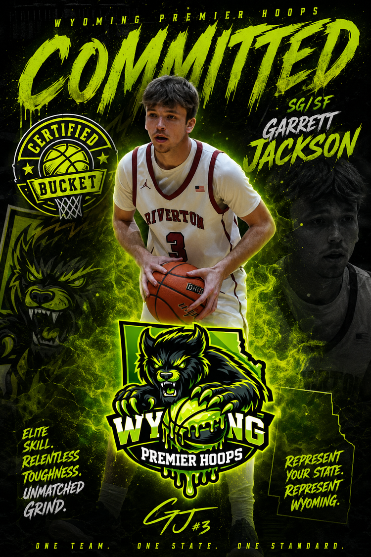 Garrett Jackson Wyoming Premier Hoops official founding member alumni portrait