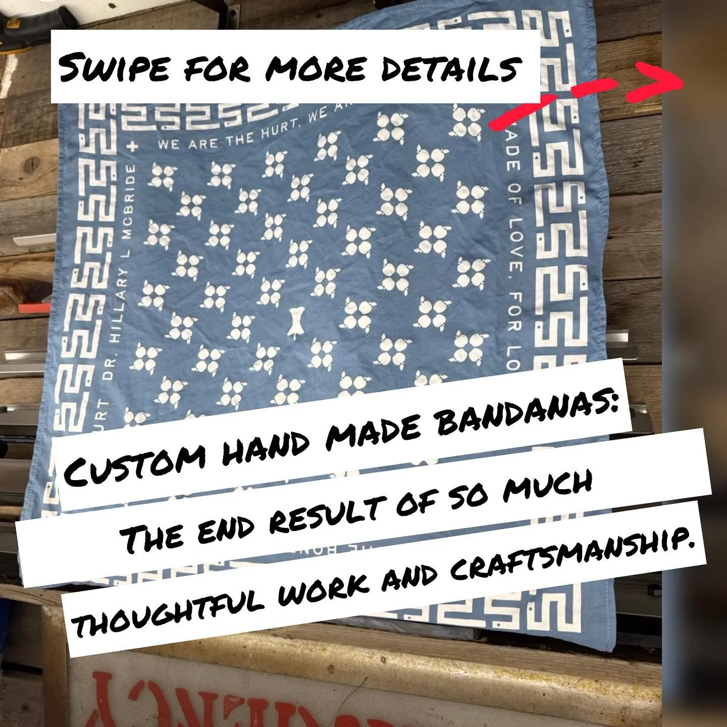 There are still one more day to get your hat in the ring for a Holy Hurt care package giveaway. Included in what I&rsquo;ll mail you is one of these bandanas. I worked closely with @katpetillo (designer, artist, and creative maven extraordinaire) for