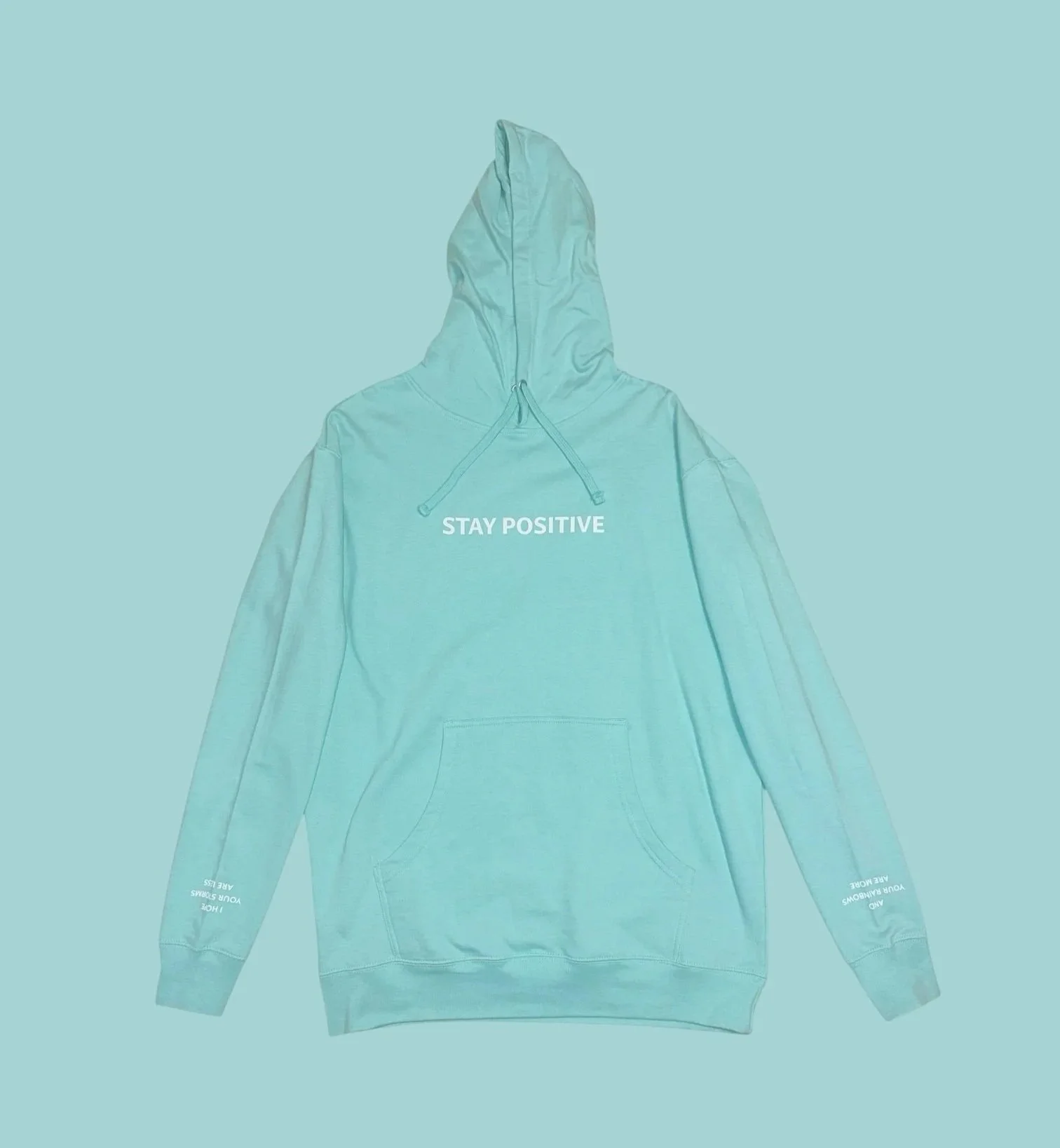 STAY POSITIVE HOODIE - PASTEL MINT