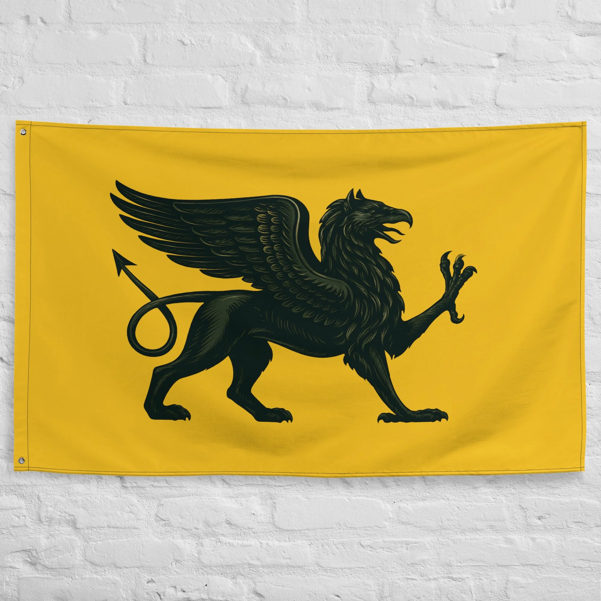 Wall flag — Symbolic Tartarian banner with antique cartography design and ornate emblems — alternative history — Etherfolk