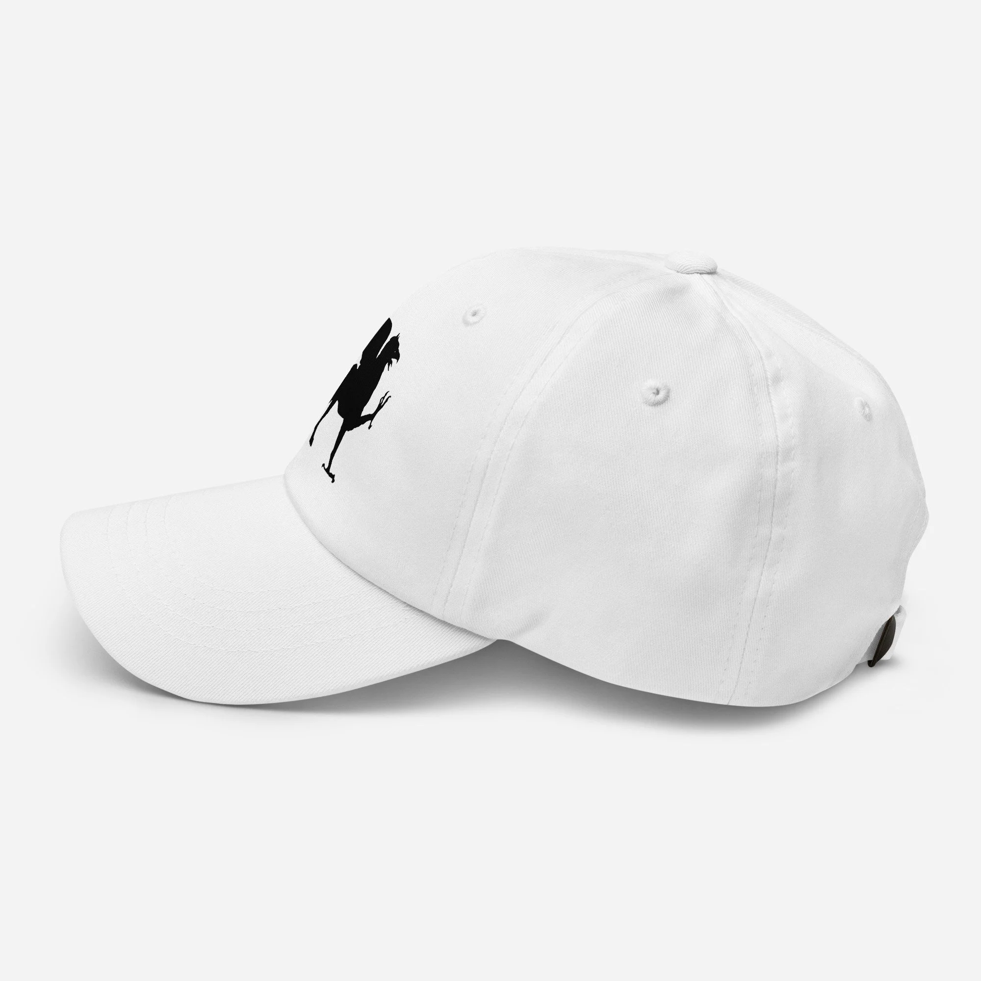 Dad hat — Black embroidered griffin on cotton twill, side angle view — Tartarian heritage — Etherfolk
