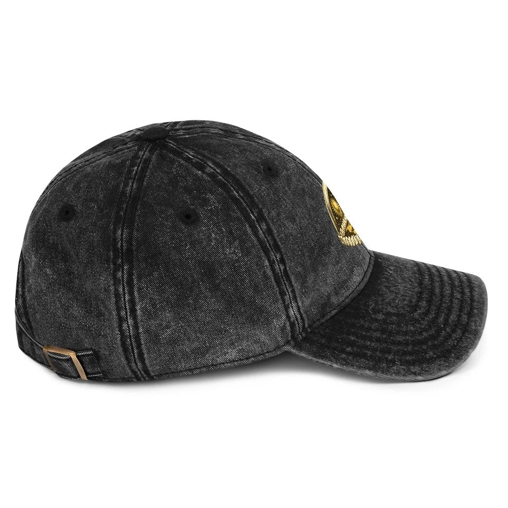 Dad hat with vintage firmament dome design worn casually — flat earth, alternative history — Etherfolk