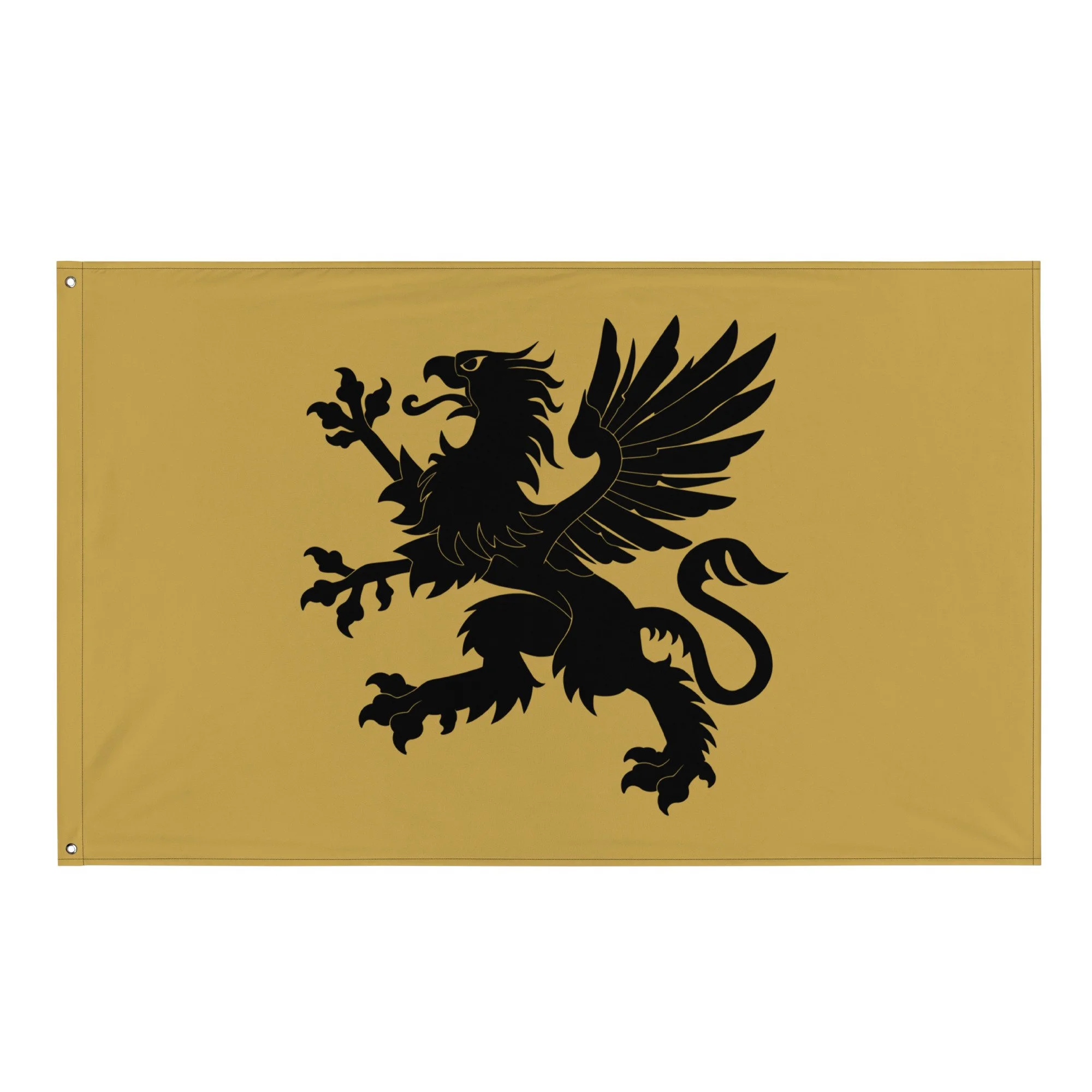 Wall flag — Close-up of ornate Tartarian griffin emblem with vintage engraving detailing — Alternative history — Etherfolk