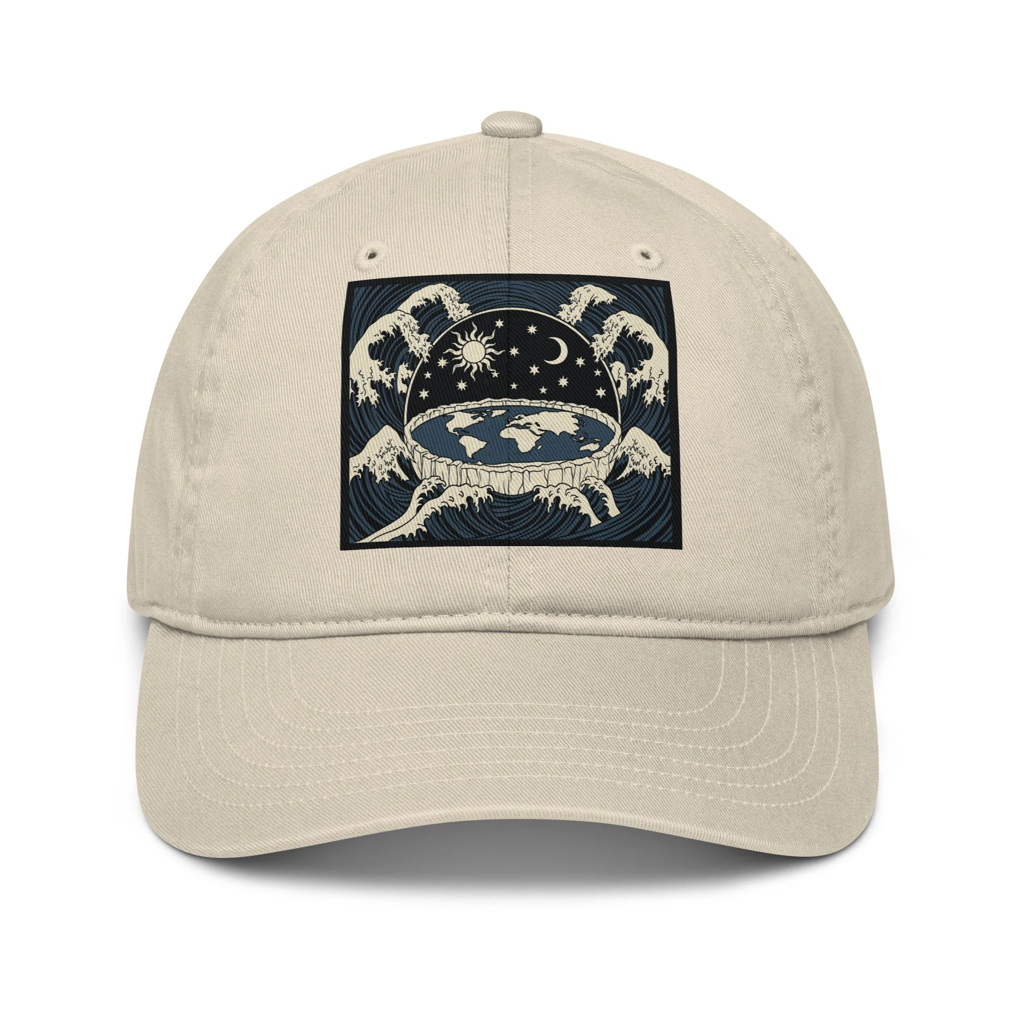 Dad hat — Vintage engraving design featuring dome, waters, celestial bodies in symbolic composition — Firmament, alternative