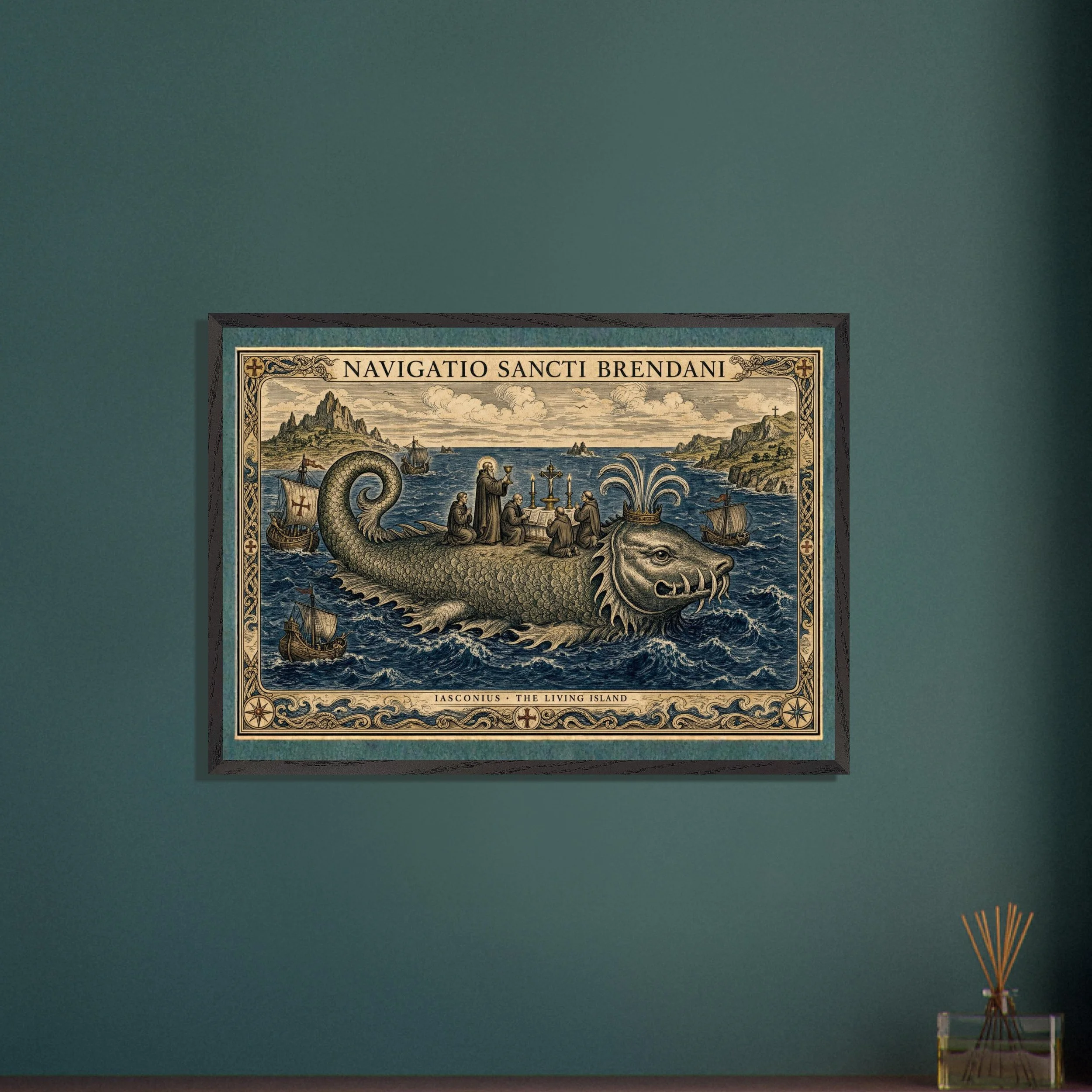 Saint Brendan Framed Poster, Jasconius Living Island