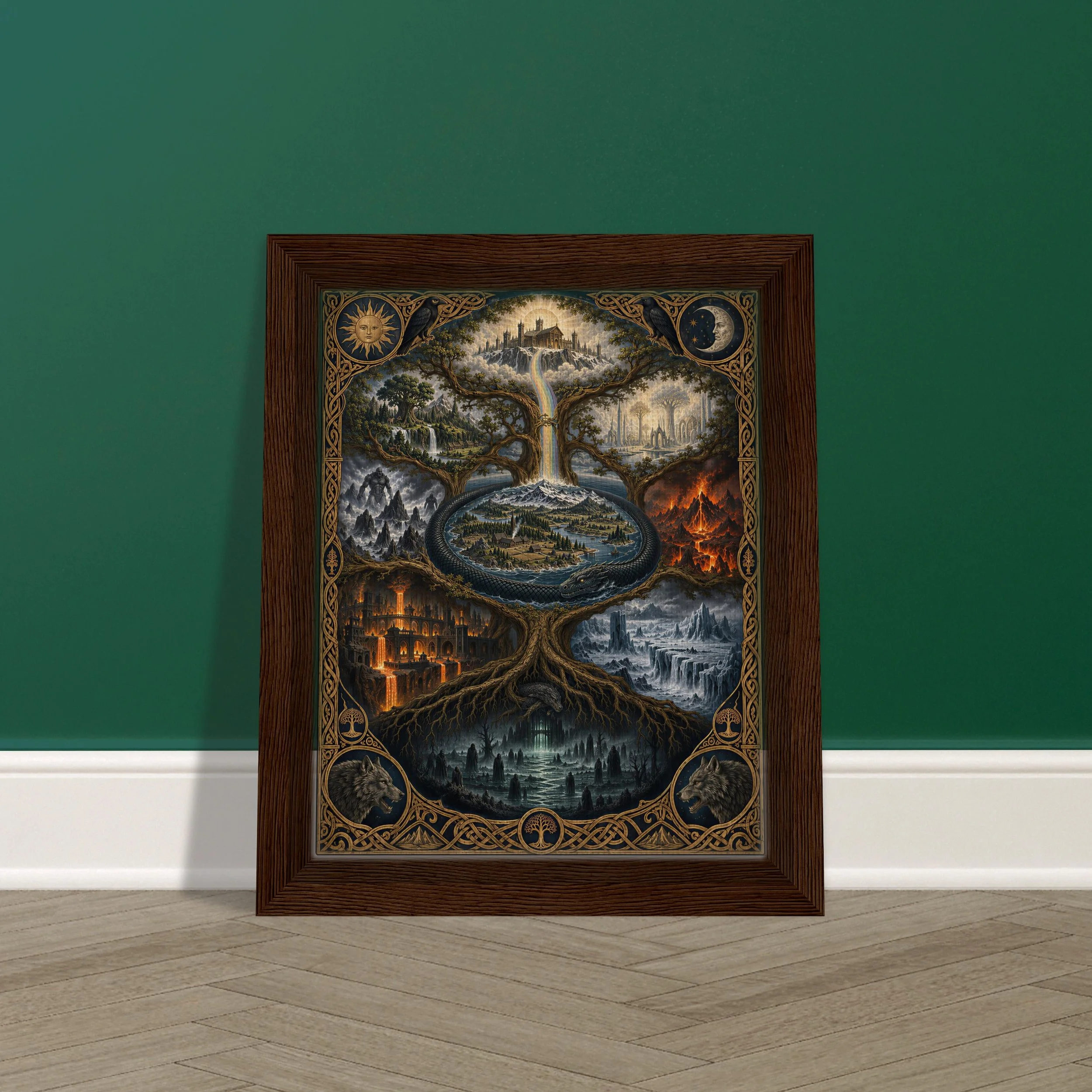 Leaning-Living-Room-Dark_Green_Wood-0.jpeg