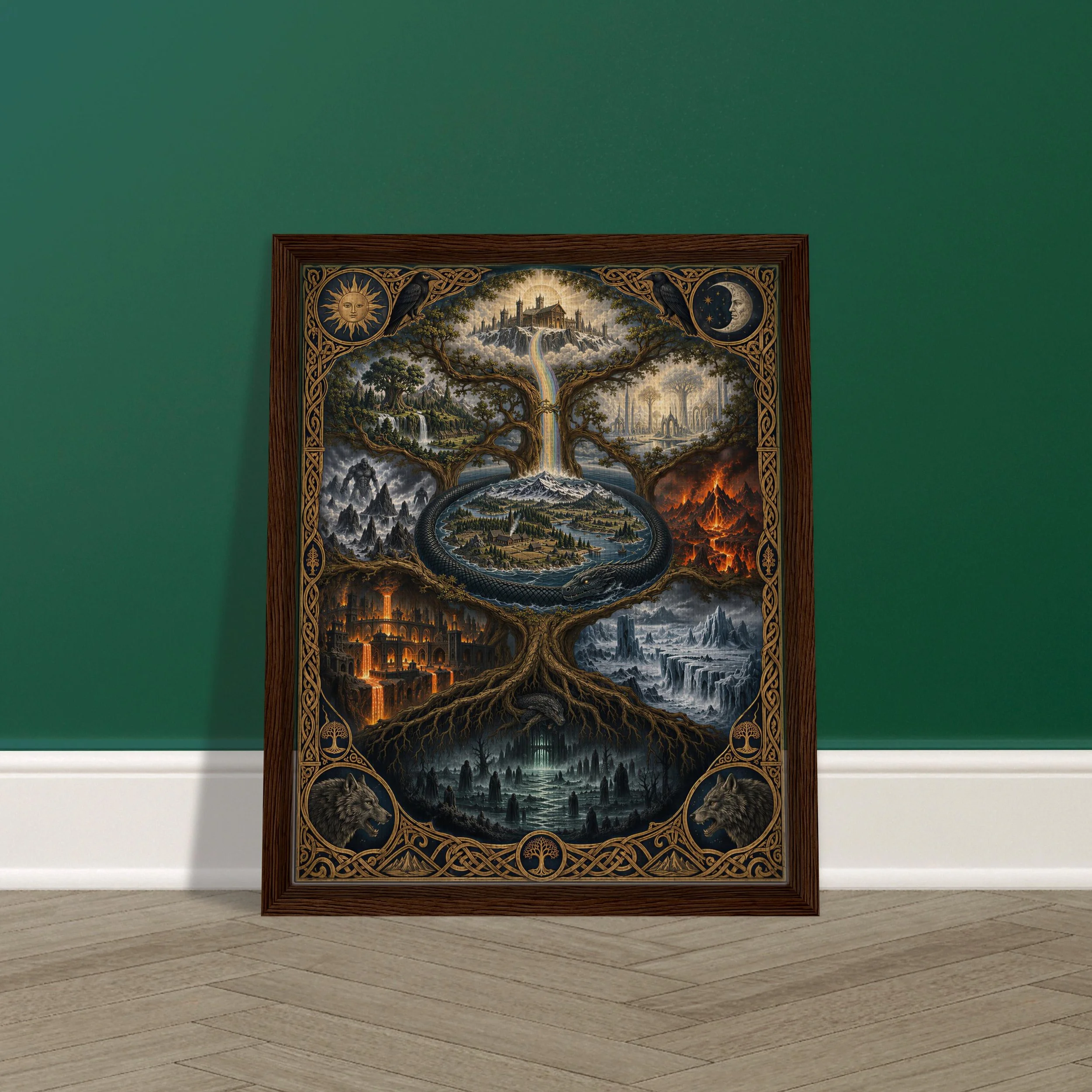 Leaning-Living-Room-Dark_Green_Wood-0.jpeg