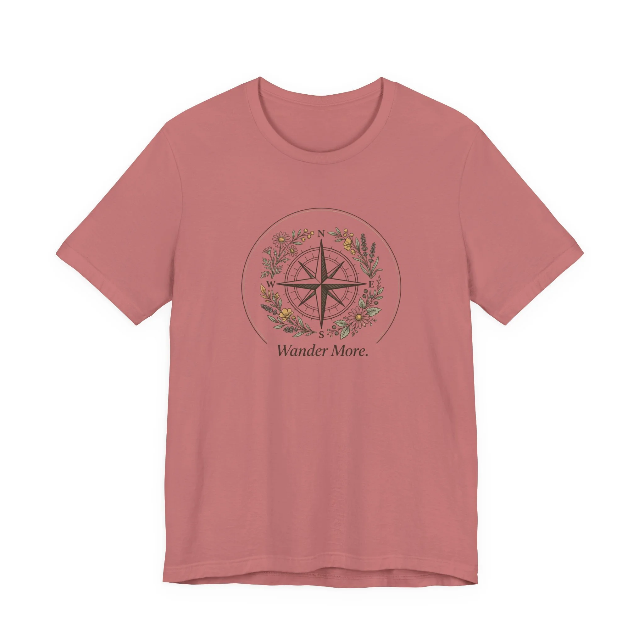 Wander More Compass Floral tee