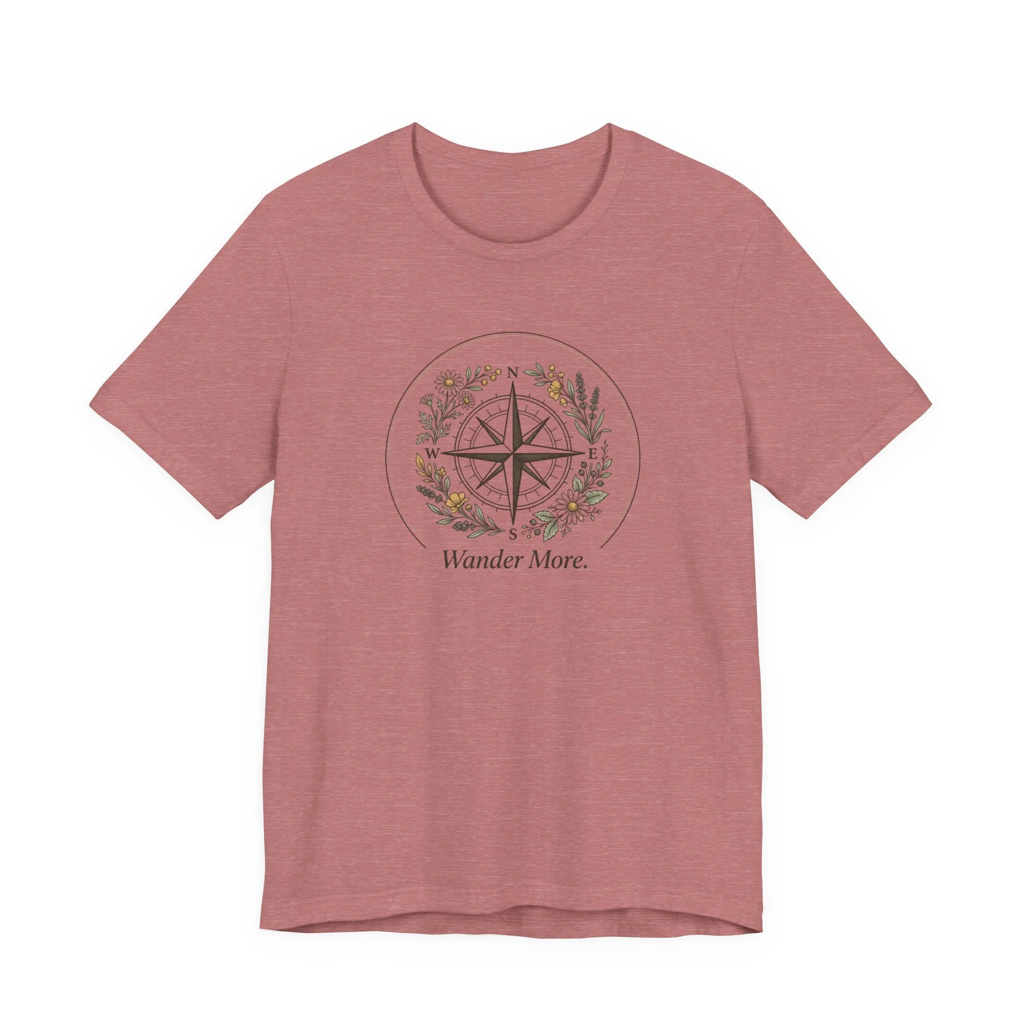 Wander More Compass Floral tee