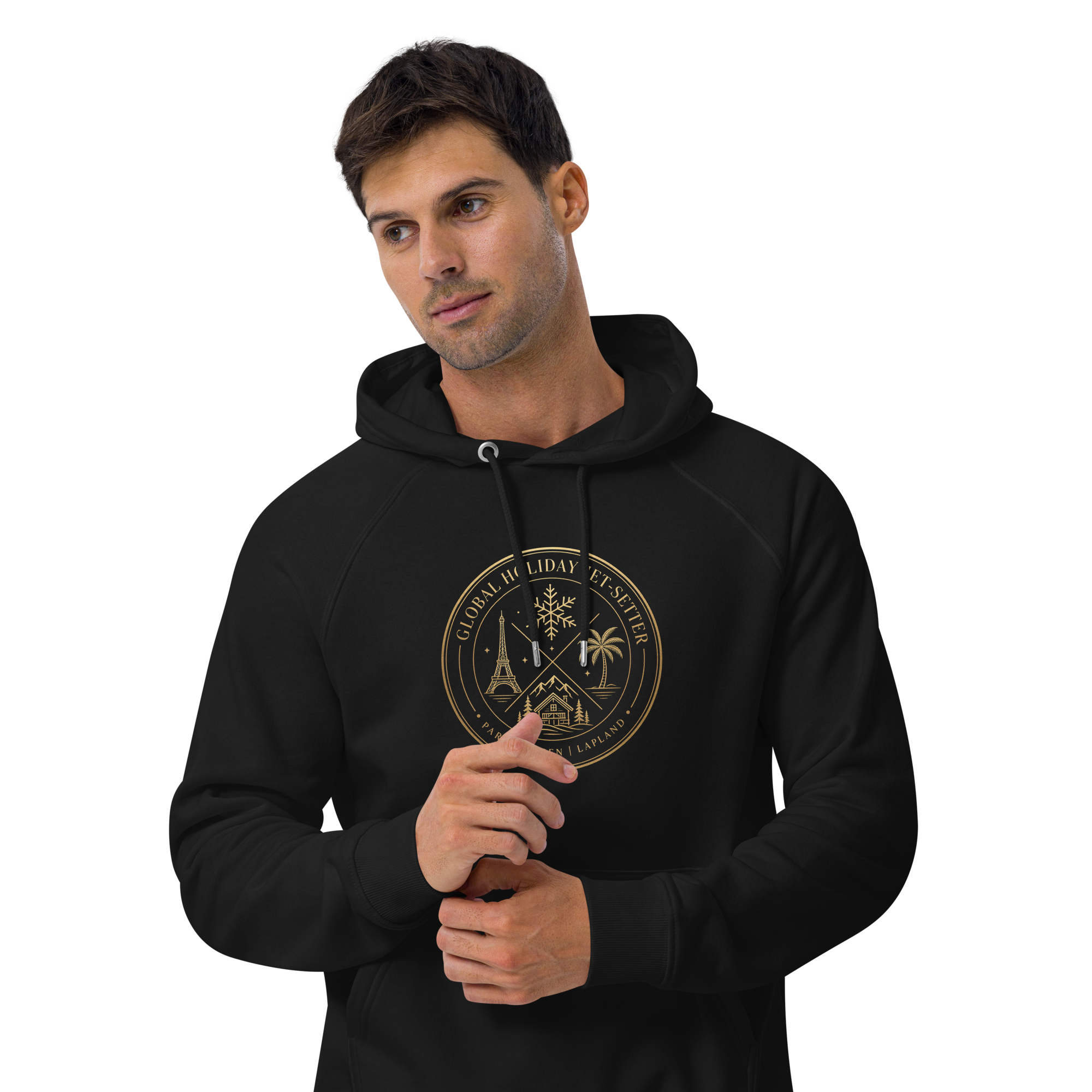 Global Holiday Jet-setter Unisex eco raglan hoodie