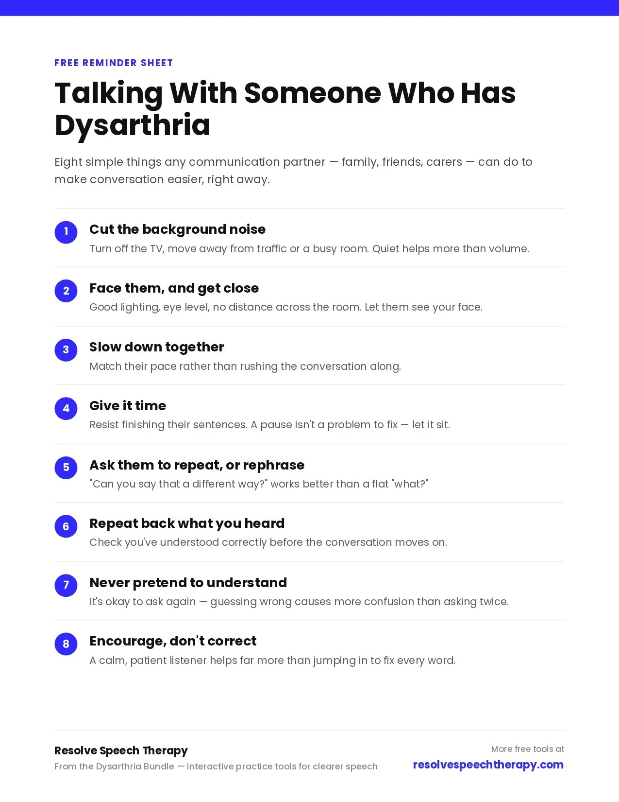 Dysarthria Listener Strategies