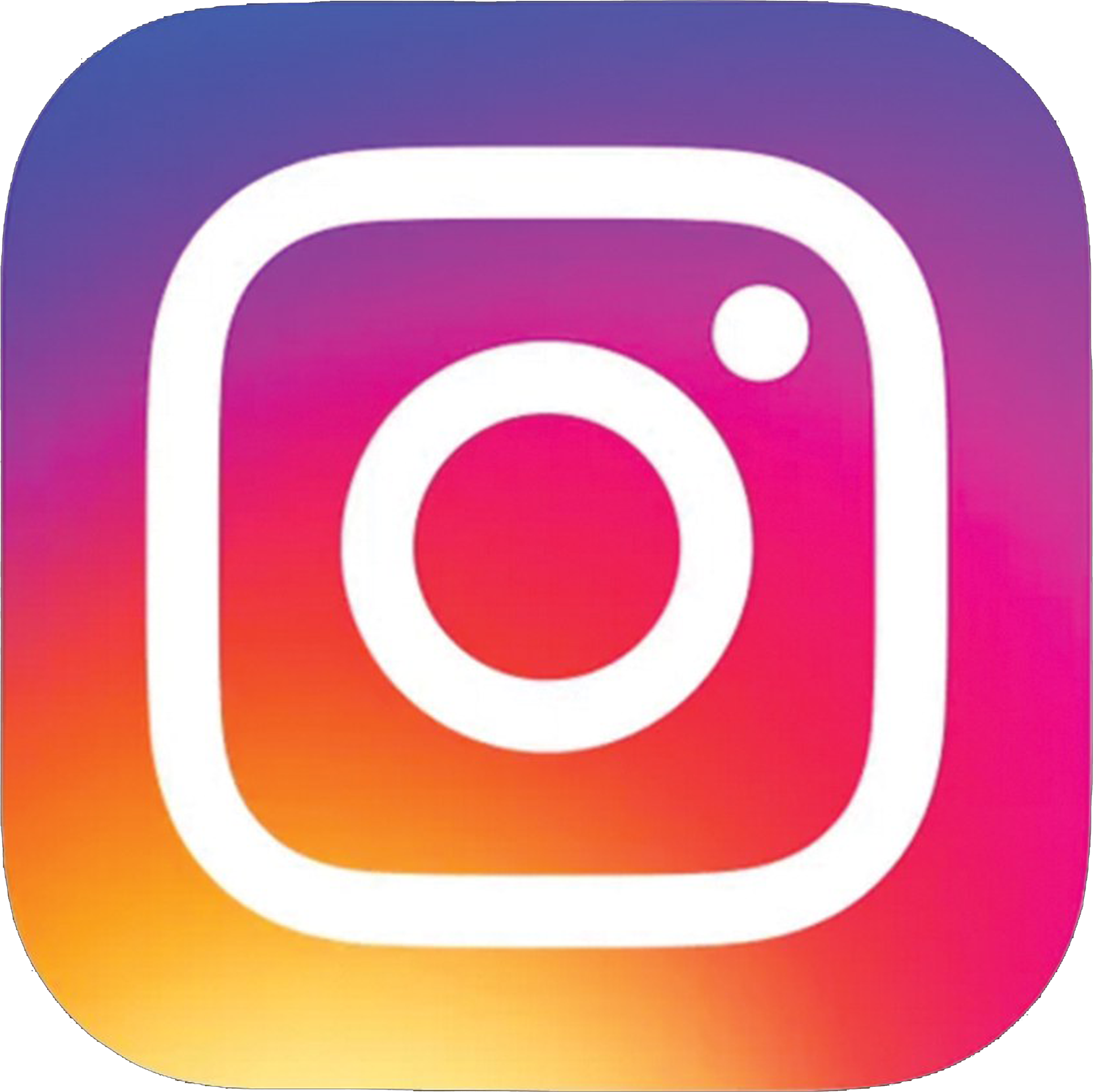 Logo d'Instagram avec un dégradé de couleurs allant du violet au jaune, blanc, en forme d'appareil photo stylisé.