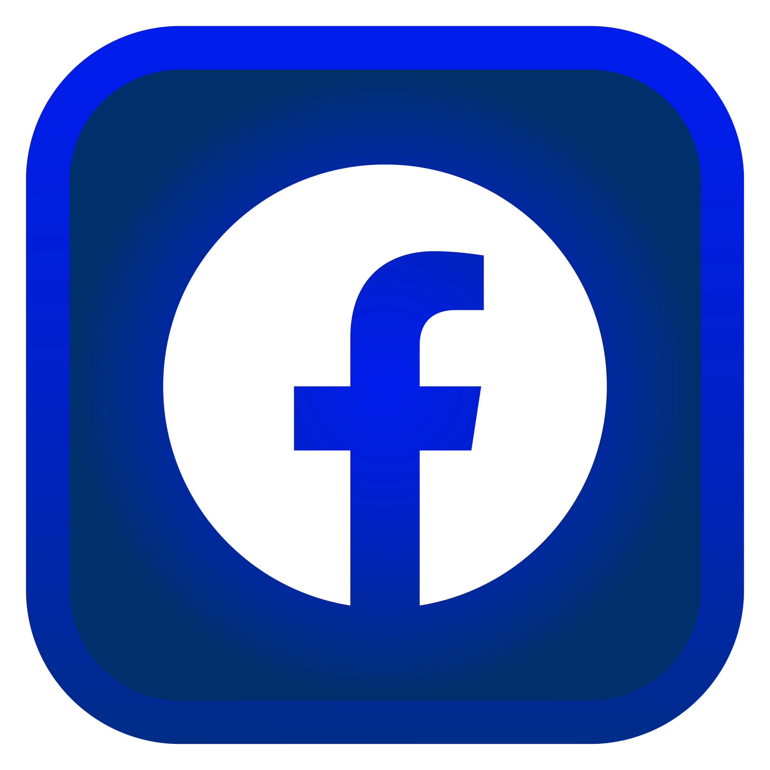 Avatar d'une icône d'application avec un fond bleu et blanc, stylisée avec des formes géométriques