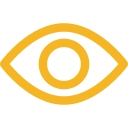 Yellow eye icon on a black background