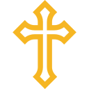 Gold religious cross with intricate design