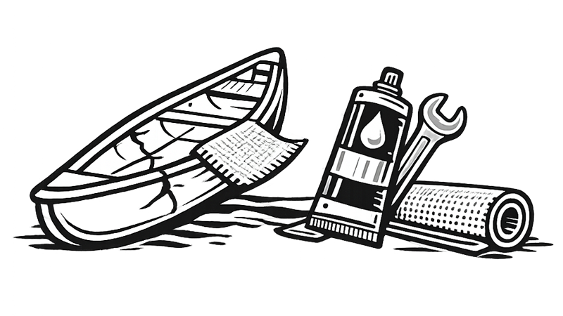 Car bumper, oil tube, wiper blade, and mechanic's wrench and roller on a black background.
