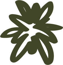 Silhouette of a leafy plant or shrub in dark green color.