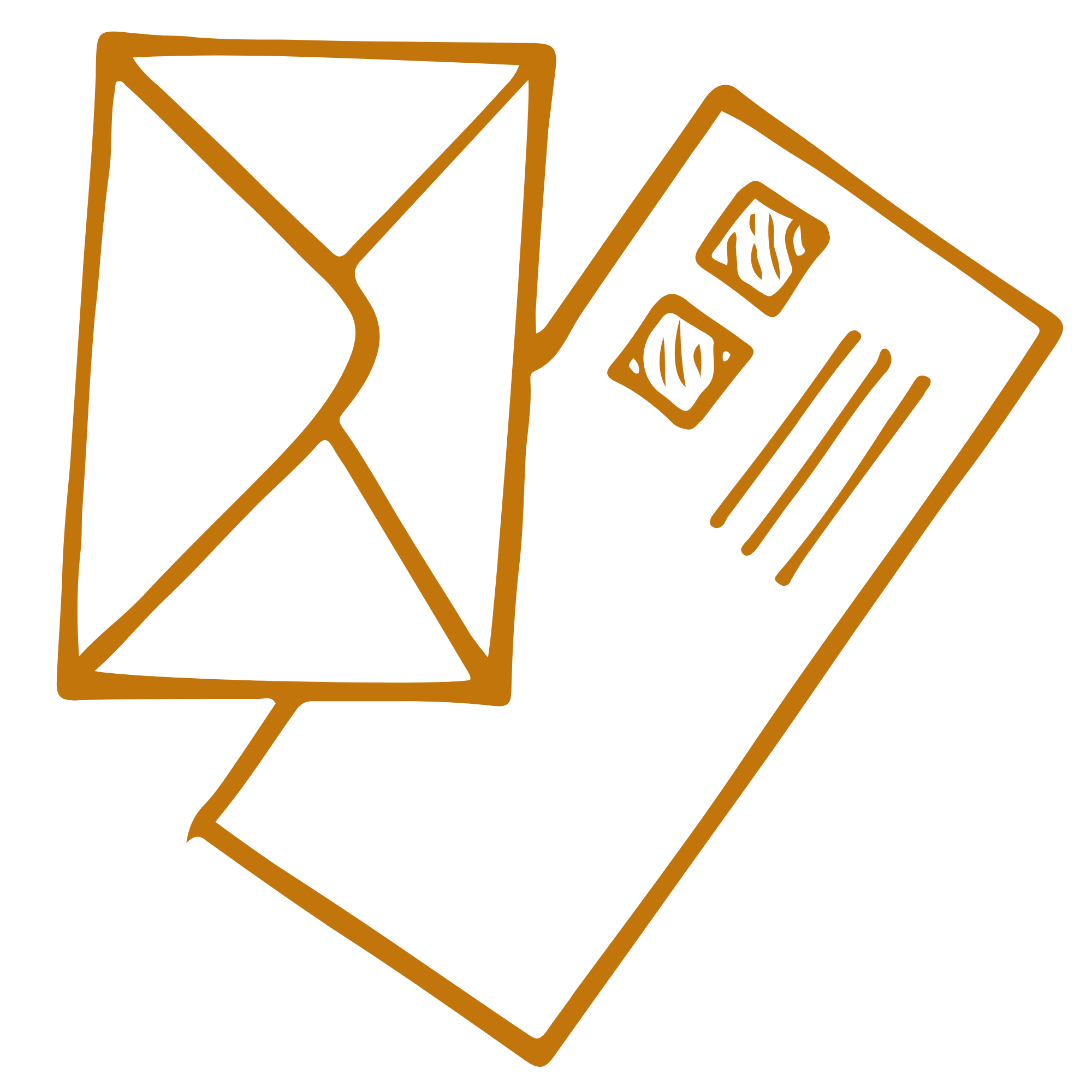Line drawing of envelopes