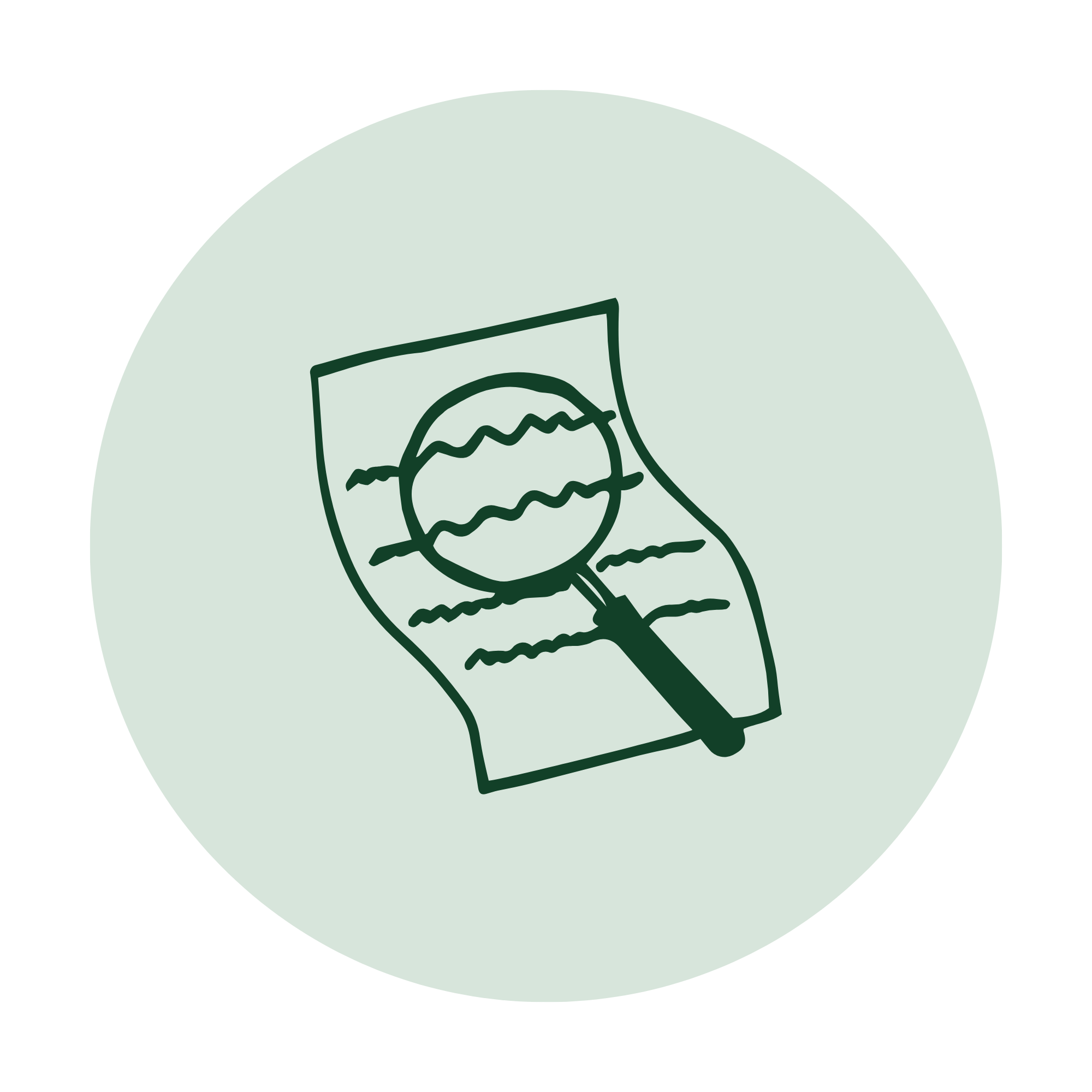green icon of magnifying glass