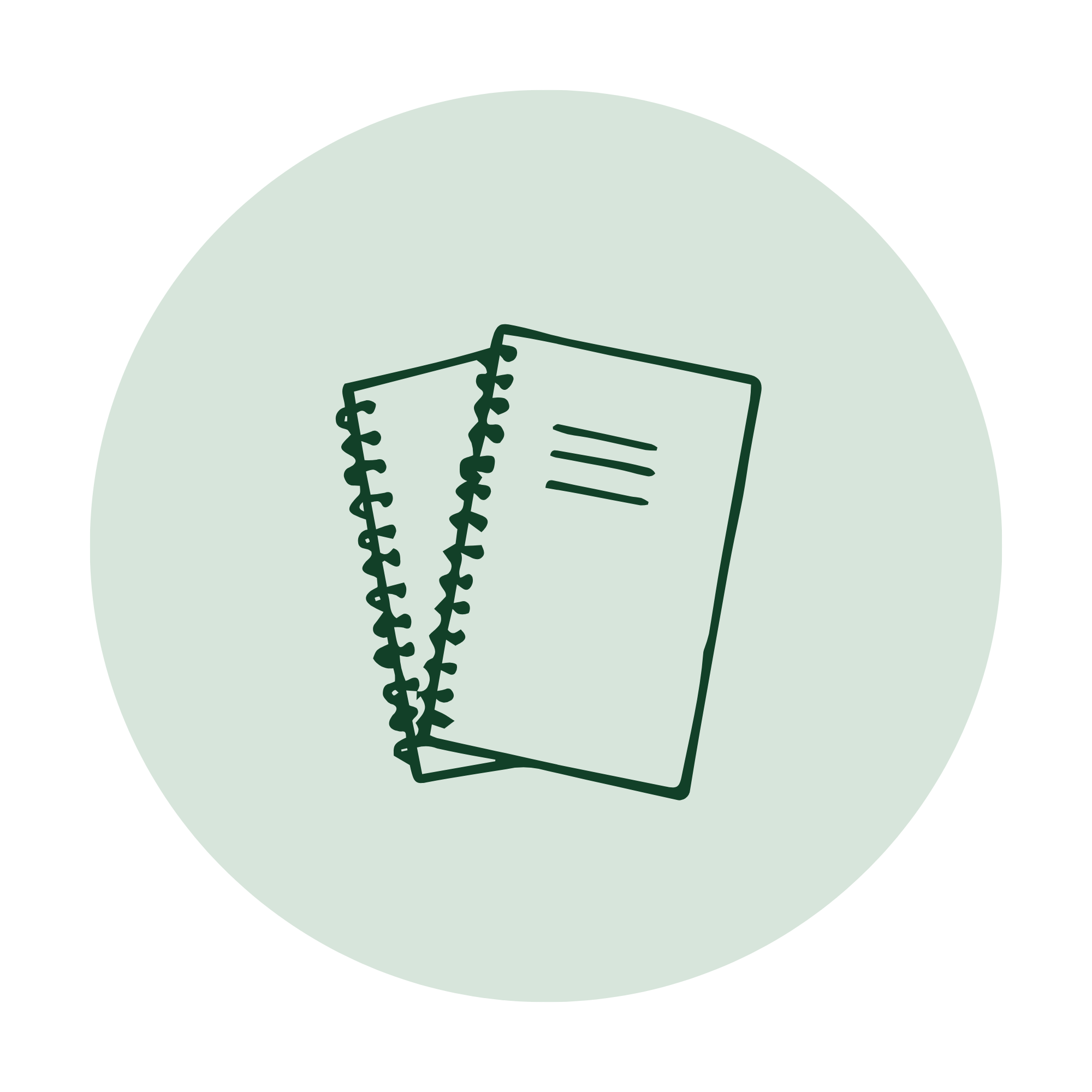 green icon of two notebooks