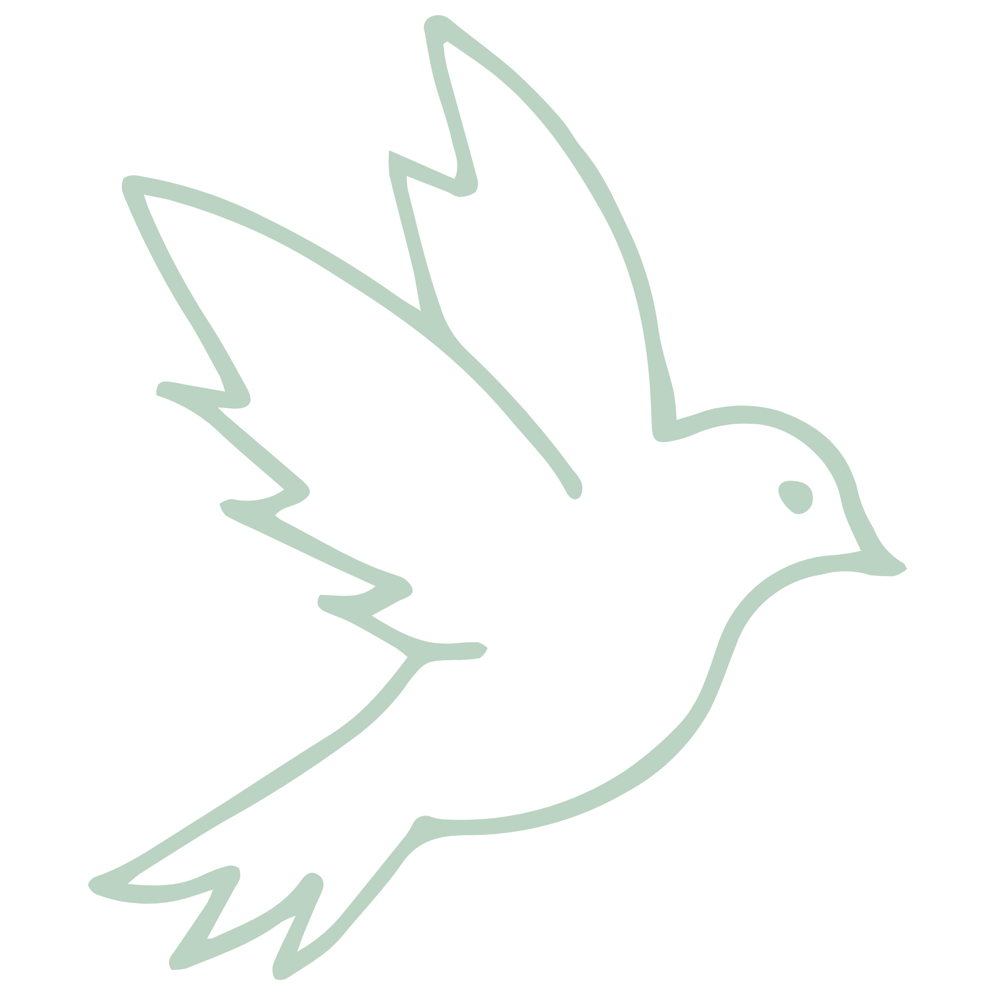 green outline dove illustration