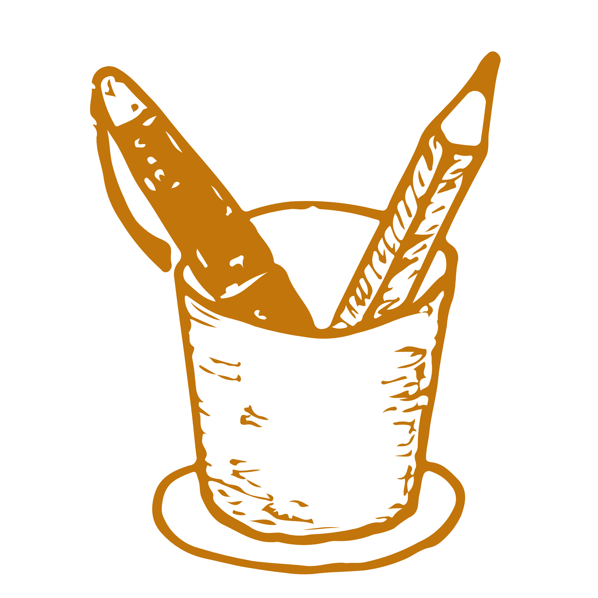 orange icon of pencil cup