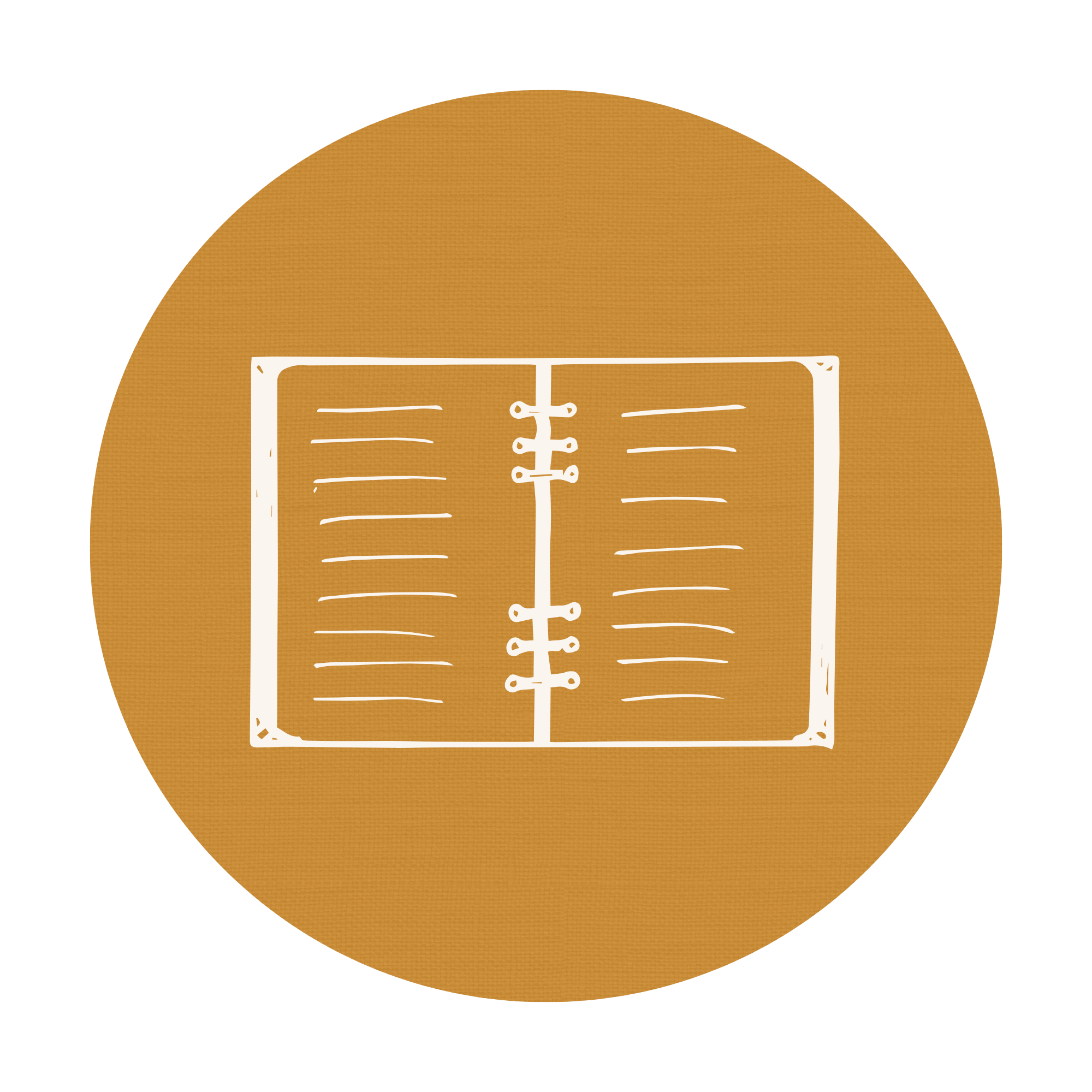 illustration of lined, open spiral bound notebook