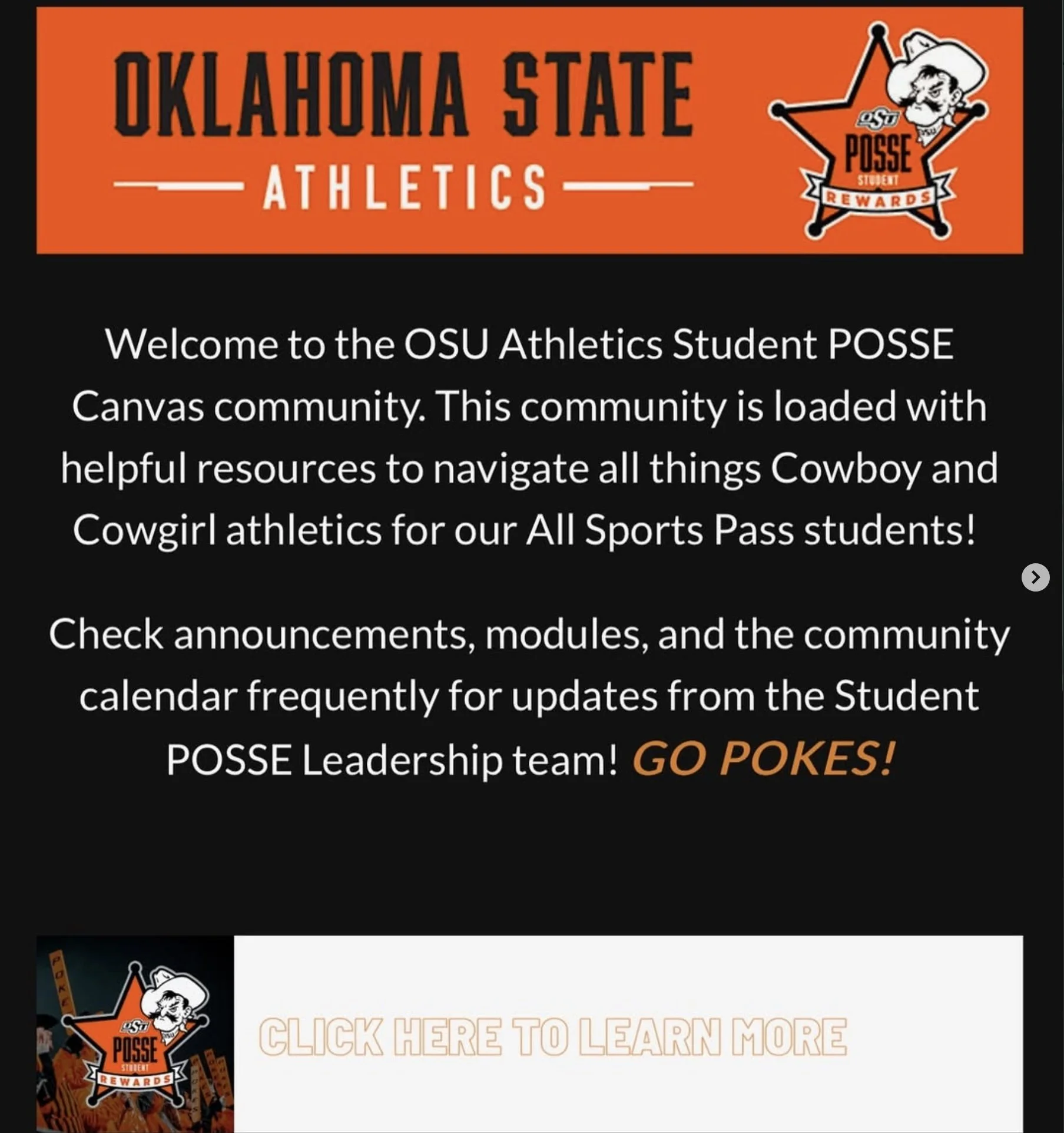 I also announced fun contests with prizes and studied the engagement numbers and analytics throughout the platforms, including the OSU POSSE App.