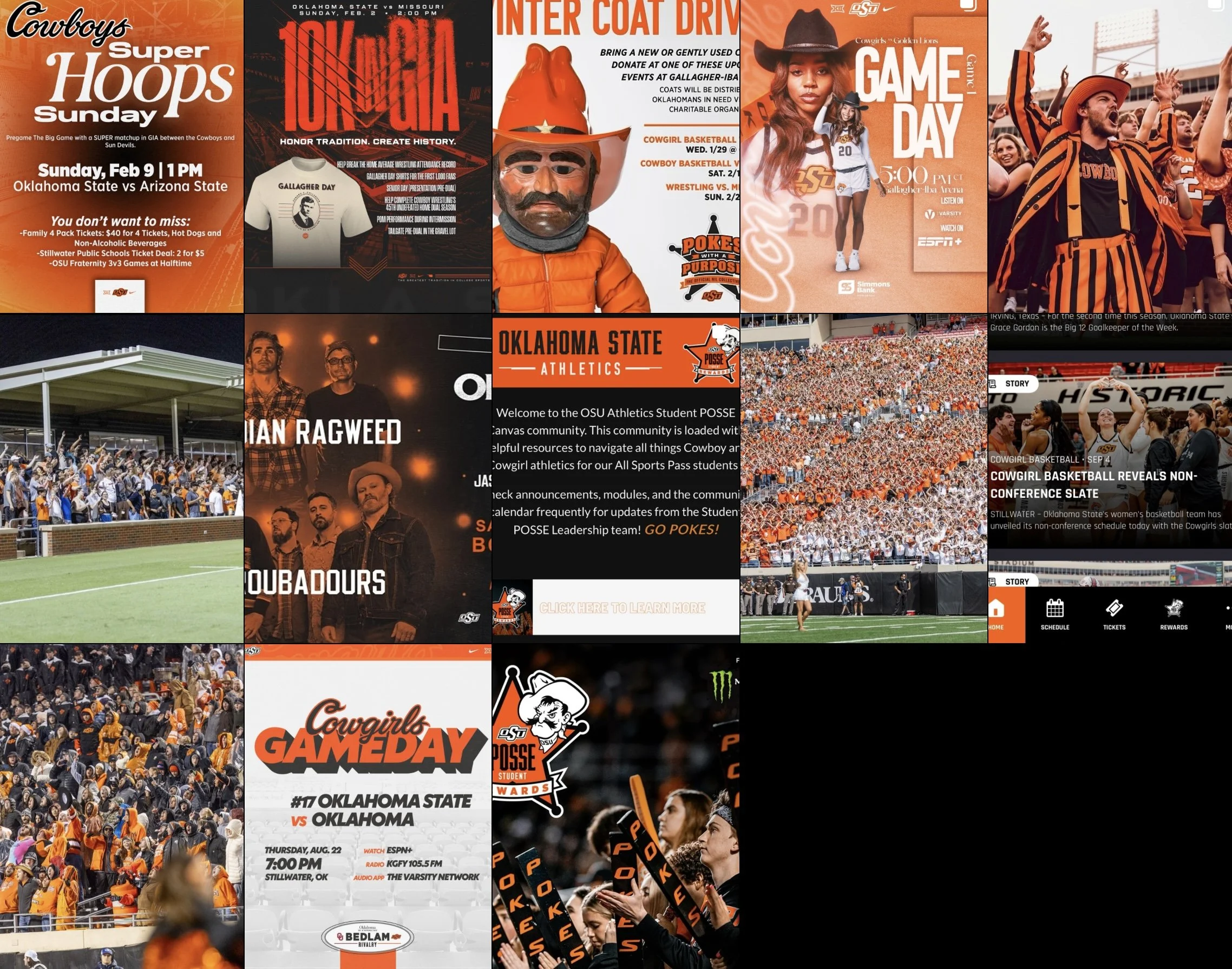 Throughout my marketing position within Pete's Student POSSE at OSU, I was able to get hands-on experience curating, monitoring, and sharing various announcements to spread awareness around to the students, regarding the various athletic events aroun