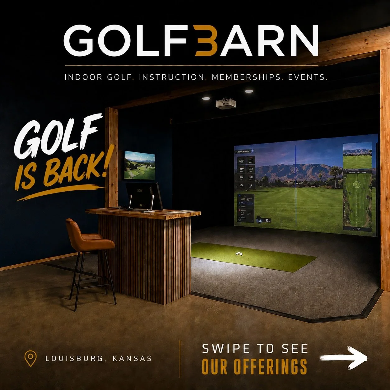 Louisburg golfers&hellip; we&rsquo;ve been building something special.

Whether you&rsquo;re looking to practice, play courses, compete, take lessons, or just hit balls year-round &mdash; Golf3ARN is here.

Swipe through to see what we offer. ⛳️

📍2