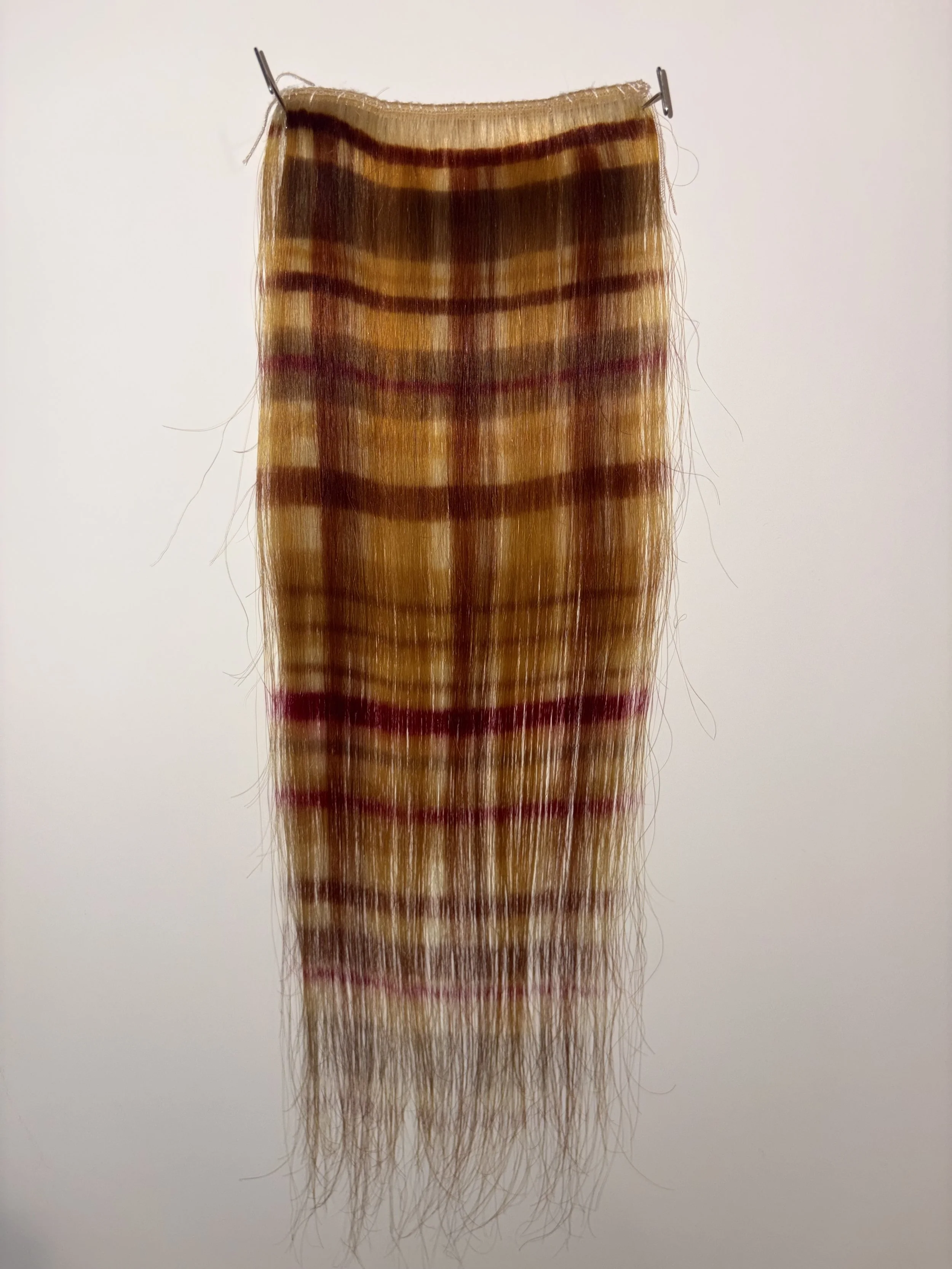 Brown/Red plaid clip-in