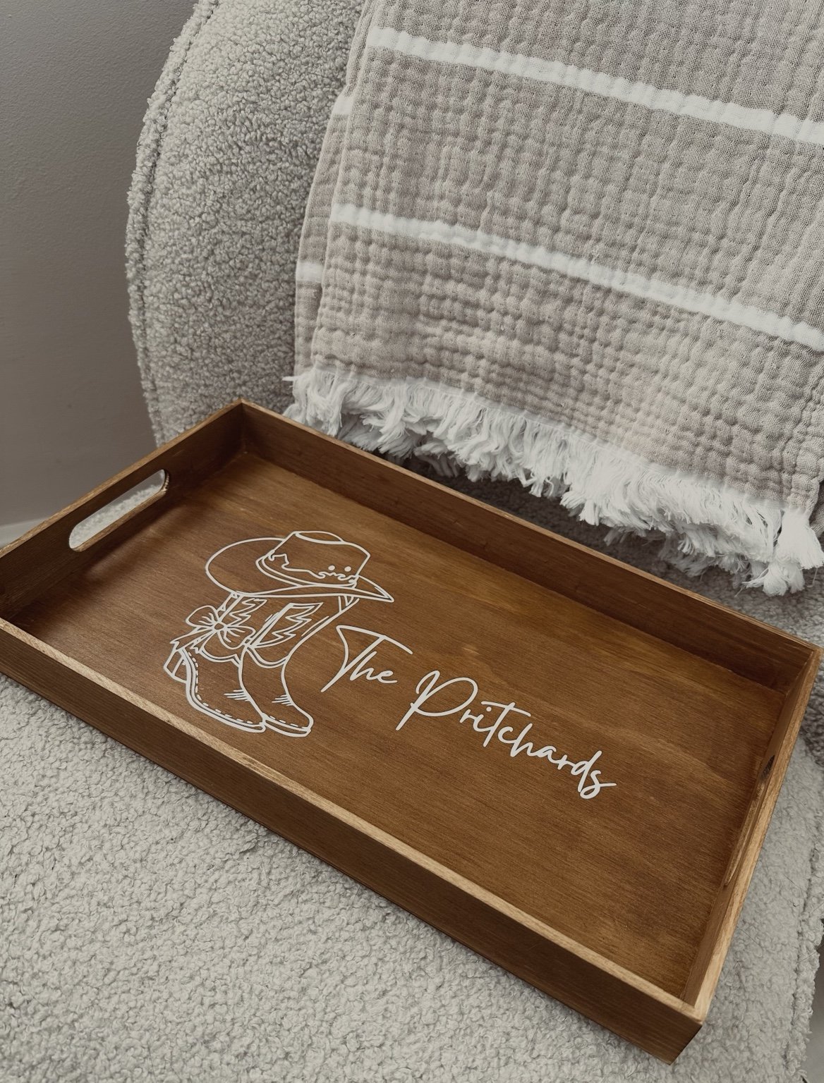 Wood Stained Tray - Personalised