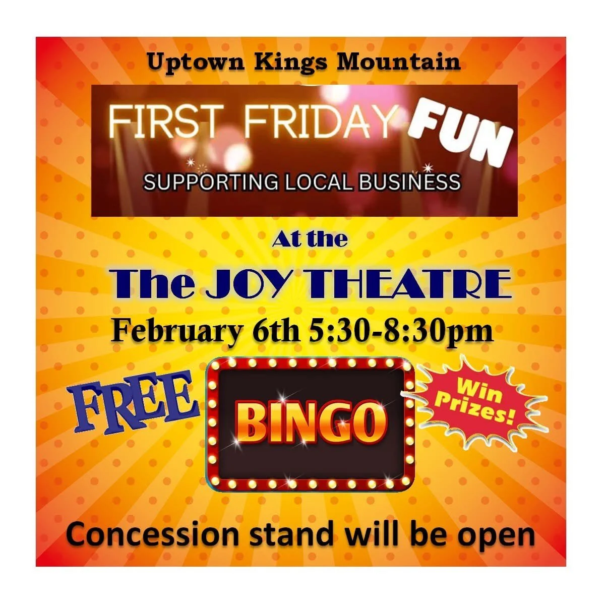 First Friday BINGO