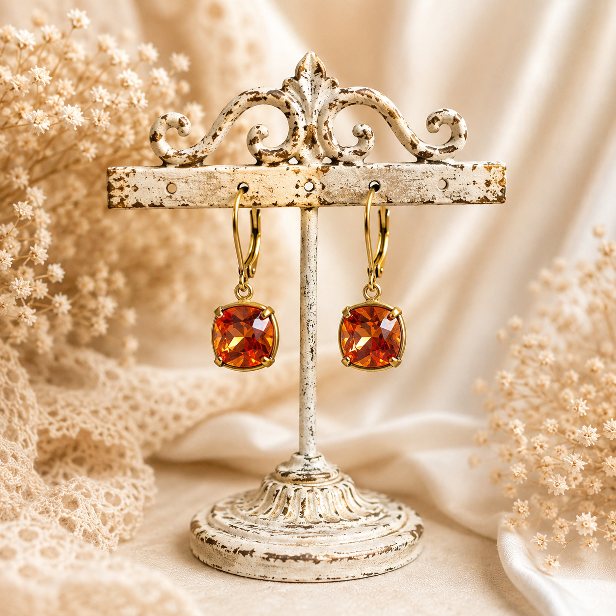 Golden Dawn Crystal Earrings